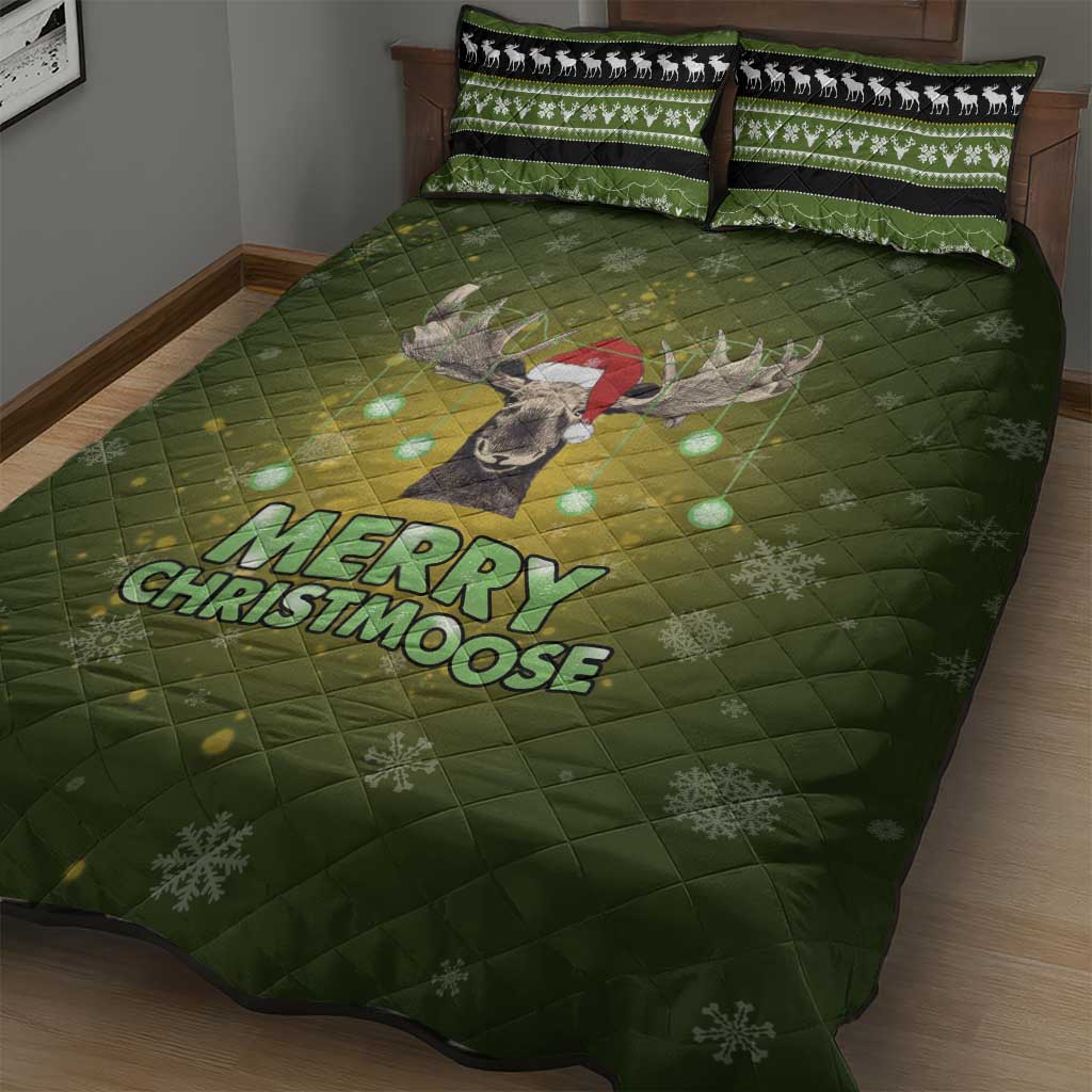 Merry ChristMoose Christmas Quilt Bed Set Xmas Holiday Patterns - Wonder Print Shop