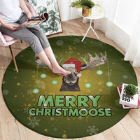 Merry ChristMoose Christmas Round Carpet Xmas Holiday Patterns - Wonder Print Shop