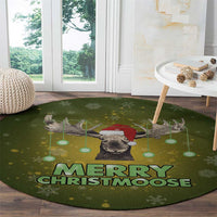 Merry ChristMoose Christmas Round Carpet Xmas Holiday Patterns - Wonder Print Shop