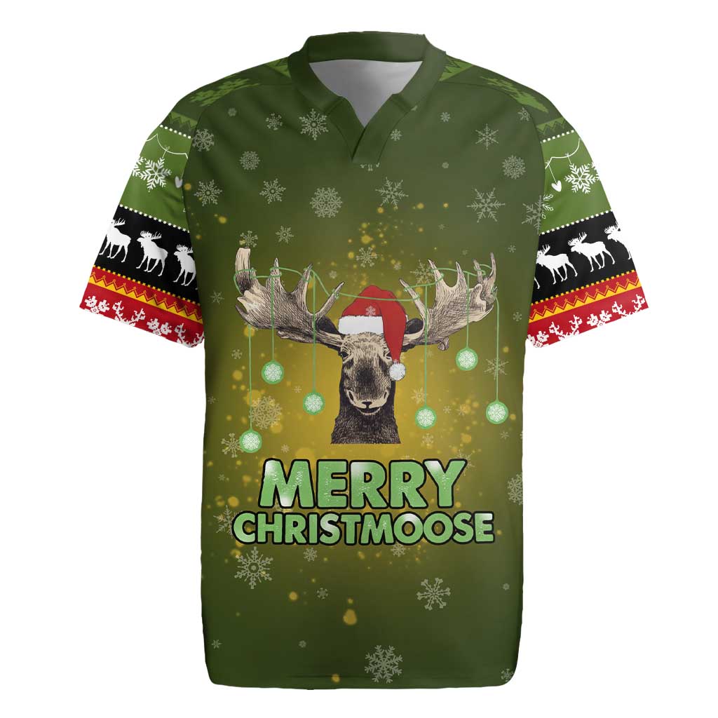 Merry ChristMoose Christmas Rugby Jersey Xmas Holiday Patterns - Wonder Print Shop
