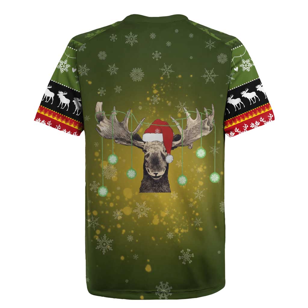 Merry ChristMoose Christmas Rugby Jersey Xmas Holiday Patterns - Wonder Print Shop