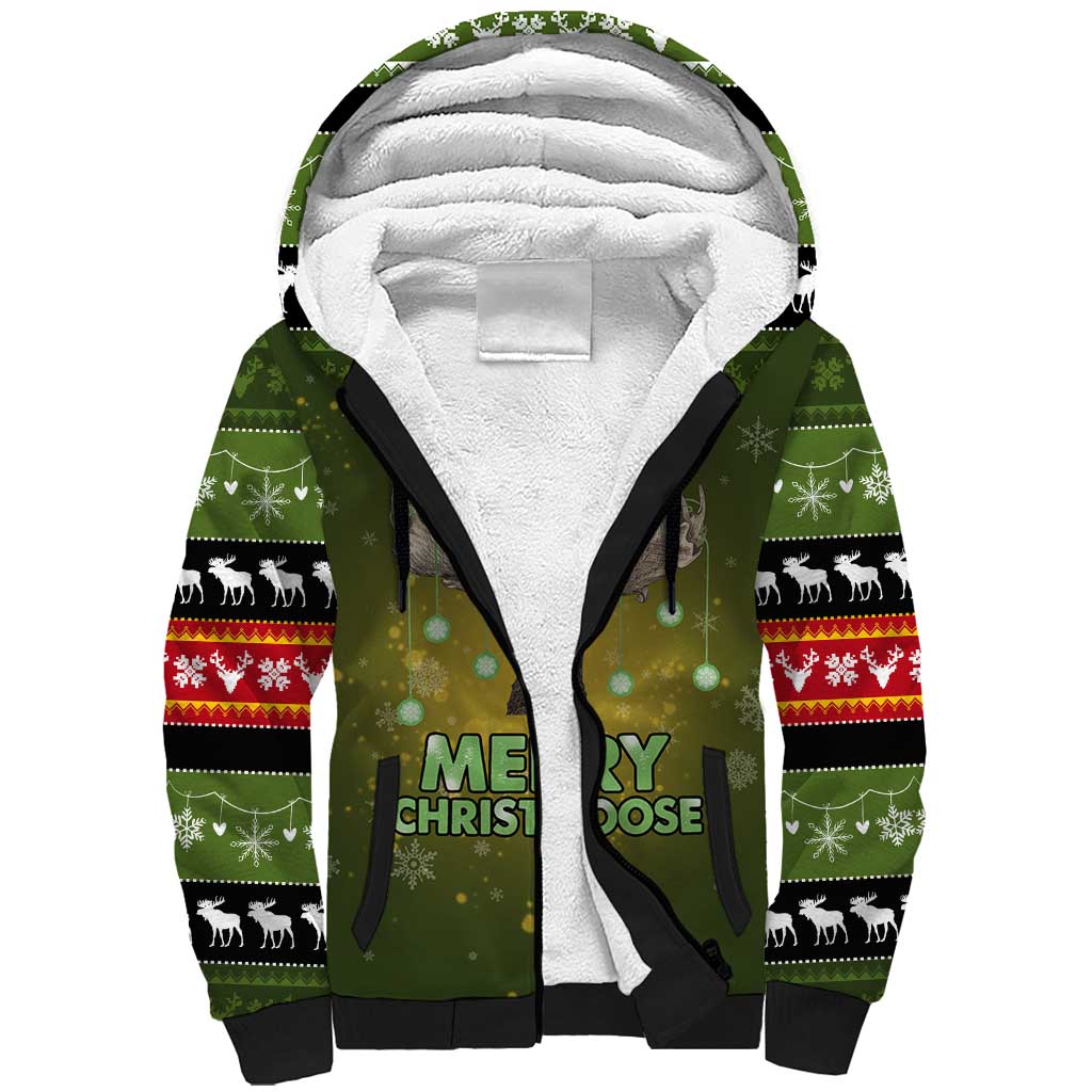 Merry ChristMoose Christmas Sherpa Hoodie Xmas Holiday Patterns - Wonder Print Shop