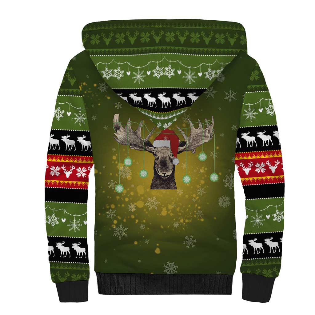 Merry ChristMoose Christmas Sherpa Hoodie Xmas Holiday Patterns - Wonder Print Shop