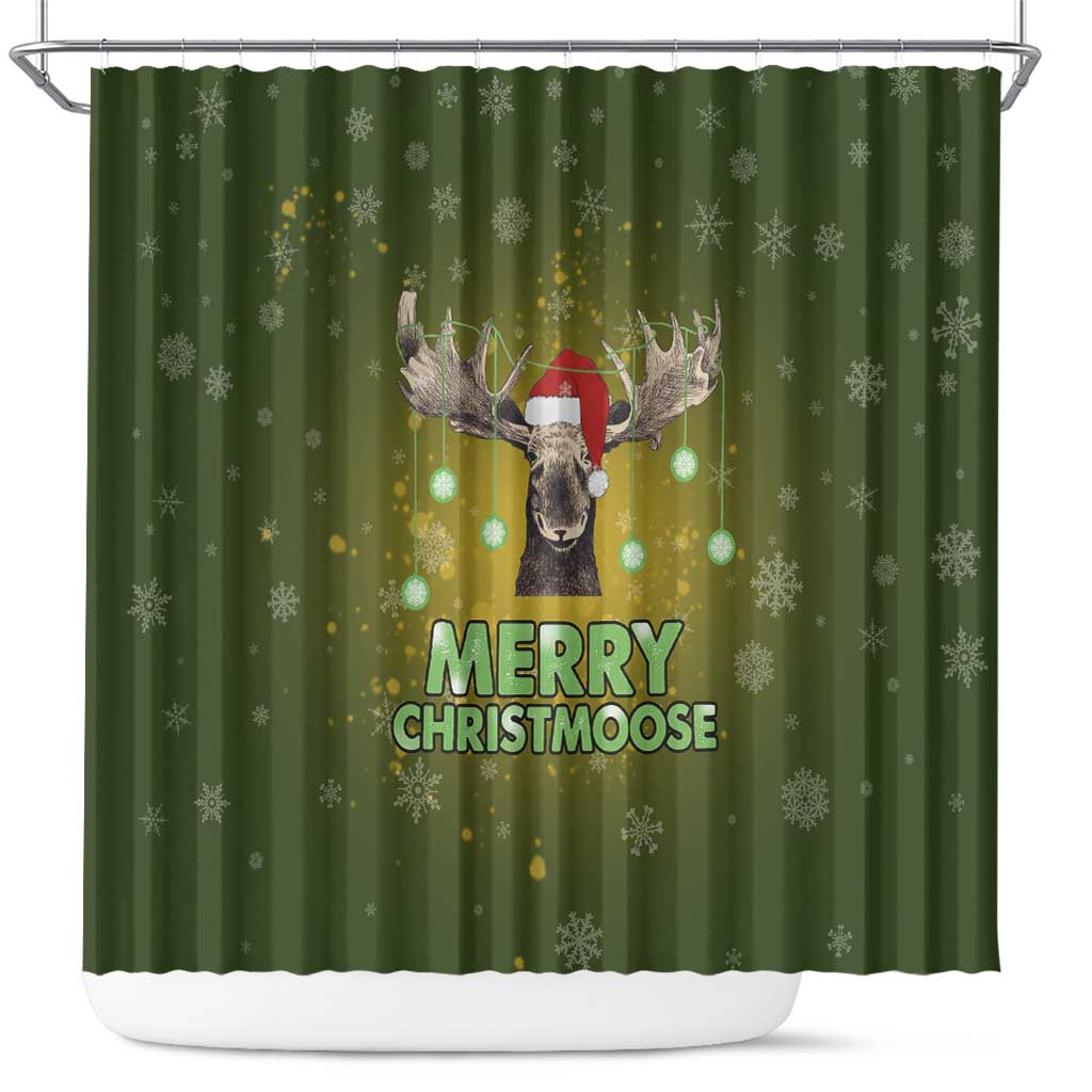 Merry ChristMoose Christmas Shower Curtain Xmas Holiday Patterns - Wonder Print Shop
