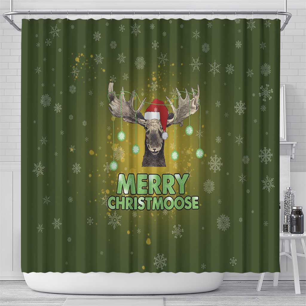 Merry ChristMoose Christmas Shower Curtain Xmas Holiday Patterns - Wonder Print Shop