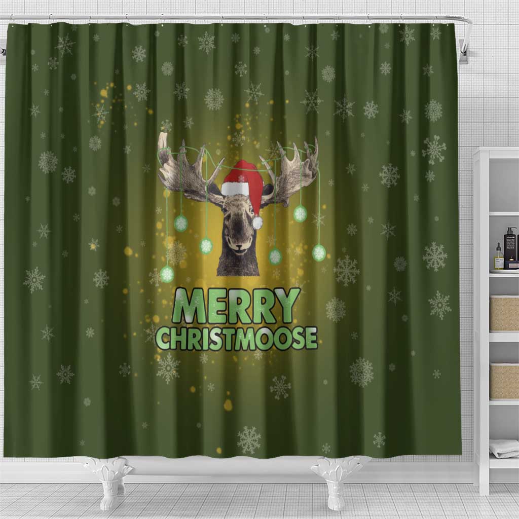 Merry ChristMoose Christmas Shower Curtain Xmas Holiday Patterns - Wonder Print Shop
