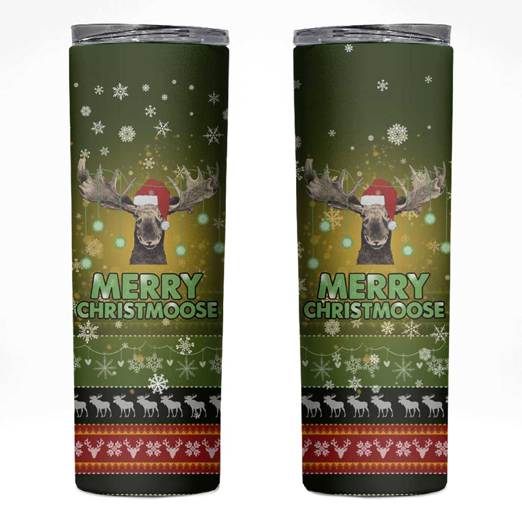 Merry ChristMoose Christmas Skinny Tumbler Xmas Holiday Patterns - Wonder Print Shop