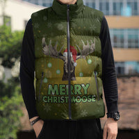 Merry ChristMoose Christmas Sleeveless Puffer Jacket Xmas Holiday Patterns - Wonder Print Shop