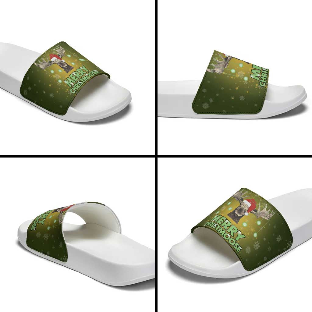 Merry ChristMoose Christmas Slide Sandals Xmas Holiday Patterns - Wonder Print Shop