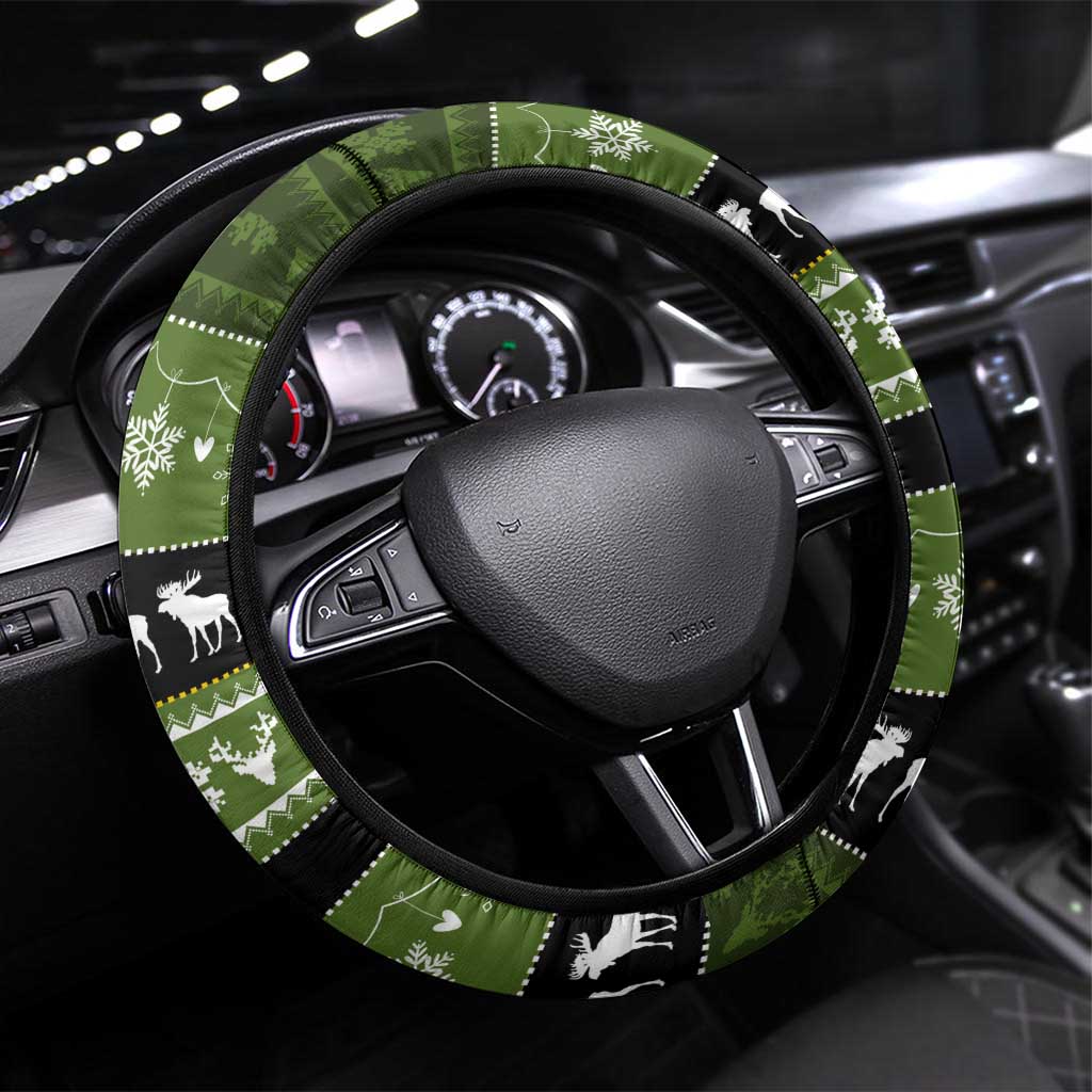 Merry ChristMoose Christmas Steering Wheel Cover Xmas Holiday Patterns - Wonder Print Shop