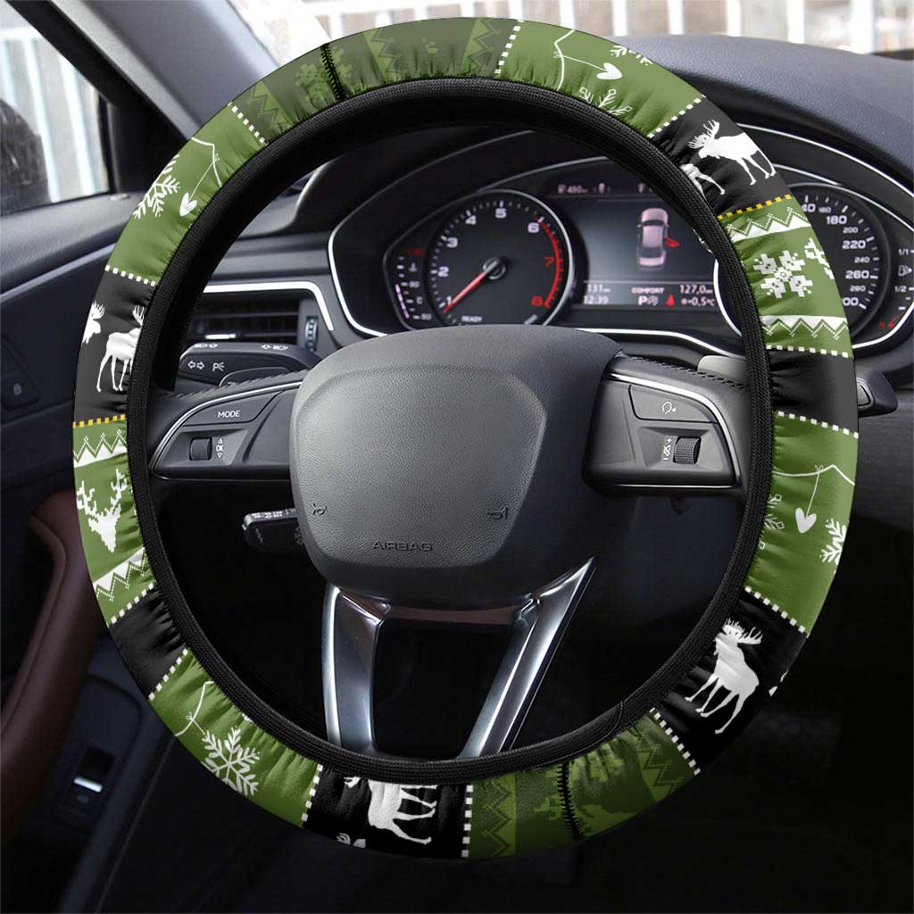 Merry ChristMoose Christmas Steering Wheel Cover Xmas Holiday Patterns - Wonder Print Shop