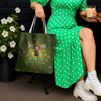 Merry ChristMoose Christmas Tote Bag Xmas Holiday Patterns - Wonder Print Shop