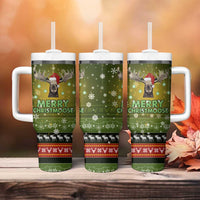 Merry ChristMoose Christmas Tumbler With Handle Xmas Holiday Patterns - Wonder Print Shop