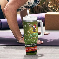 Merry ChristMoose Christmas Tumbler With Handle Xmas Holiday Patterns - Wonder Print Shop