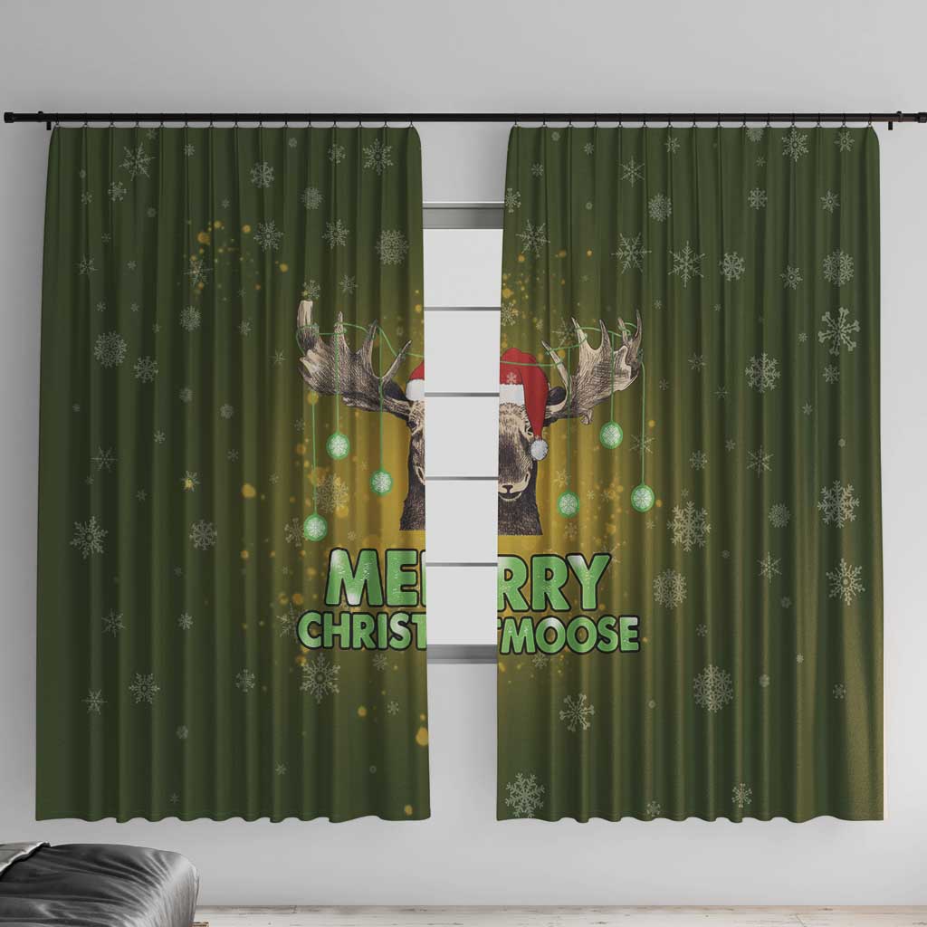 Merry ChristMoose Christmas Window Curtain Xmas Holiday Patterns - Wonder Print Shop