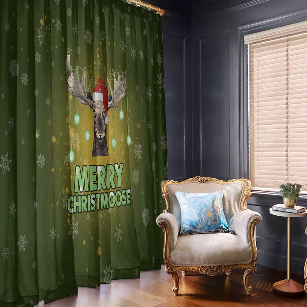 Merry ChristMoose Christmas Window Curtain Xmas Holiday Patterns - Wonder Print Shop