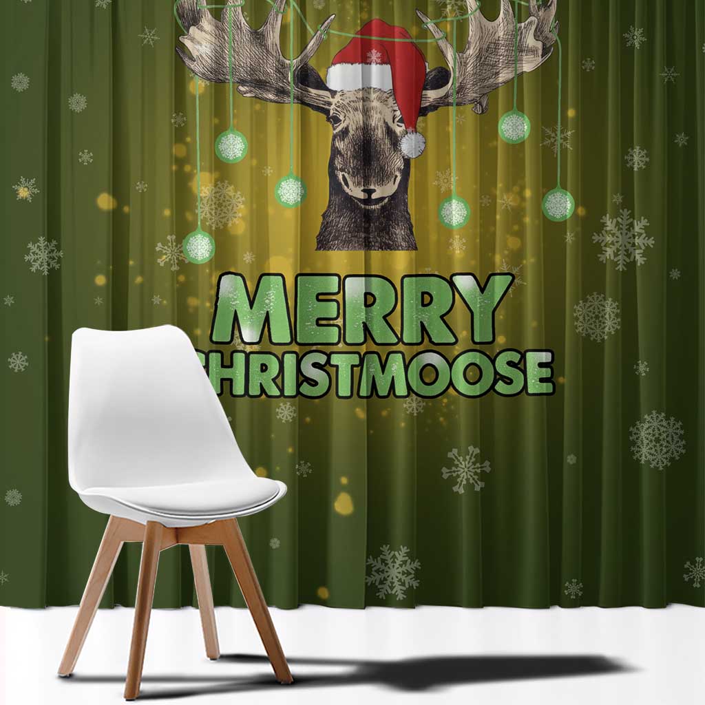 Merry ChristMoose Christmas Window Curtain Xmas Holiday Patterns - Wonder Print Shop