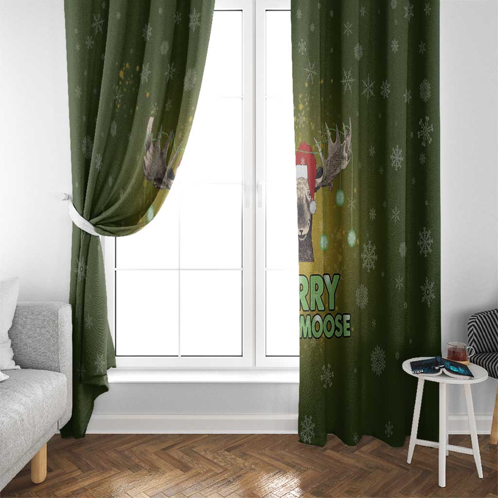Merry ChristMoose Christmas Window Curtain Xmas Holiday Patterns - Wonder Print Shop