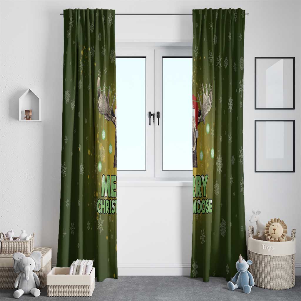 Merry ChristMoose Christmas Window Curtain Xmas Holiday Patterns - Wonder Print Shop