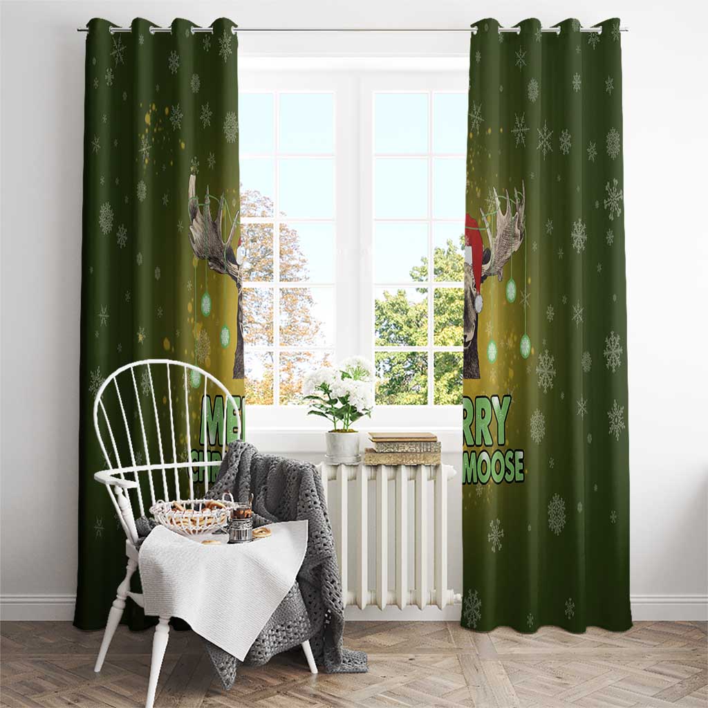 Merry ChristMoose Christmas Window Curtain Xmas Holiday Patterns - Wonder Print Shop
