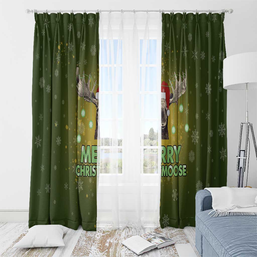 Merry ChristMoose Christmas Window Curtain Xmas Holiday Patterns - Wonder Print Shop