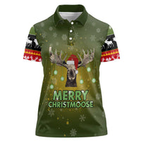 Merry ChristMoose Christmas Women Polo Shirt Xmas Holiday Patterns - Wonder Print Shop