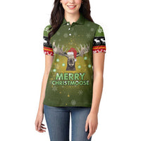 Merry ChristMoose Christmas Women Polo Shirt Xmas Holiday Patterns - Wonder Print Shop