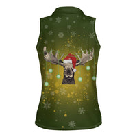 Merry ChristMoose Christmas Women Sleeveless Polo Shirt Xmas Holiday Patterns - Wonder Print Shop