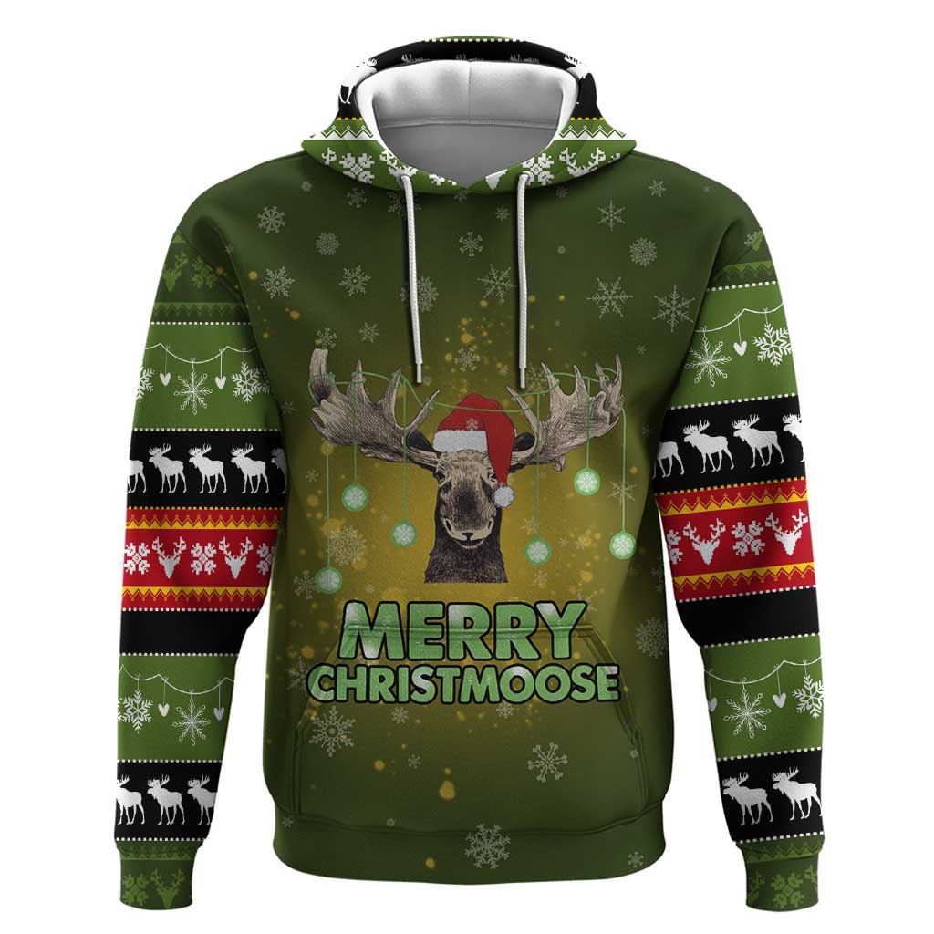 Merry ChristMoose Christmas Zip Hoodie Xmas Holiday Patterns - Wonder Print Shop