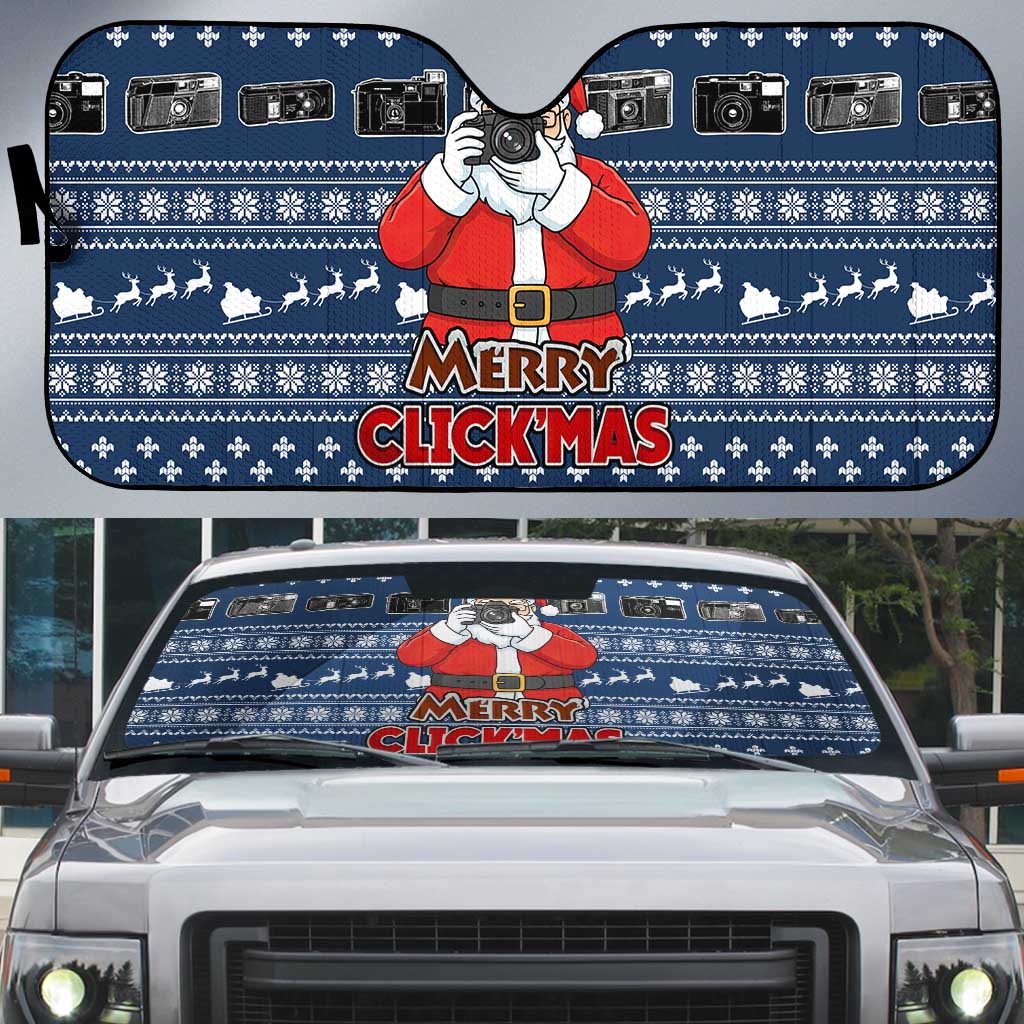 Merry Clickmas Christmas Auto Sun Shade Xmas Holiday Patterns - Wonder Print Shop