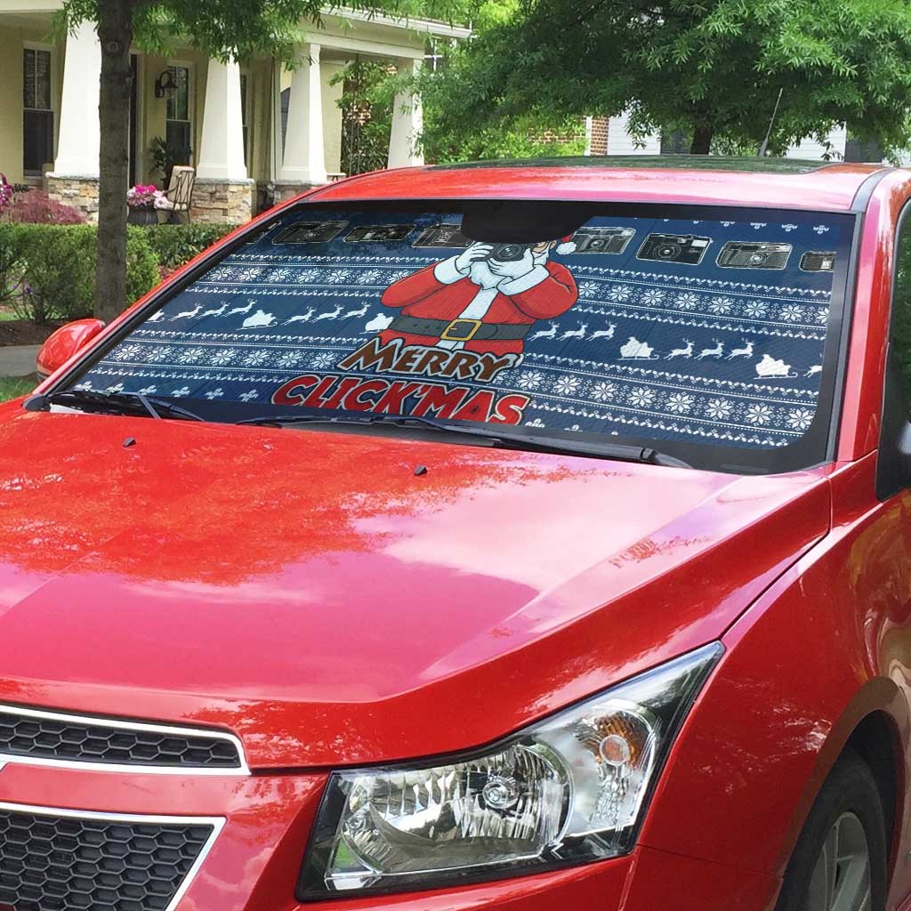 Merry Clickmas Christmas Auto Sun Shade Xmas Holiday Patterns - Wonder Print Shop