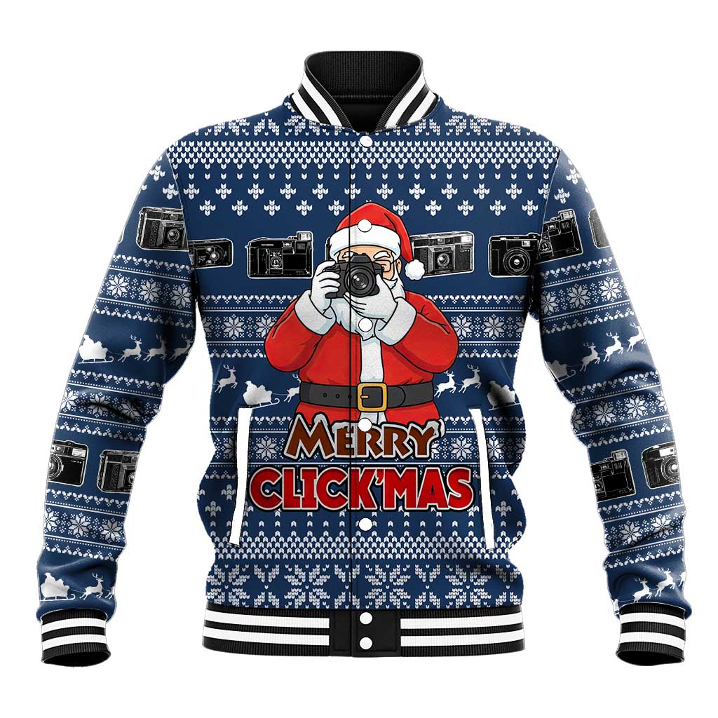 Merry Clickmas Christmas Baseball Jacket Xmas Holiday Patterns - Wonder Print Shop