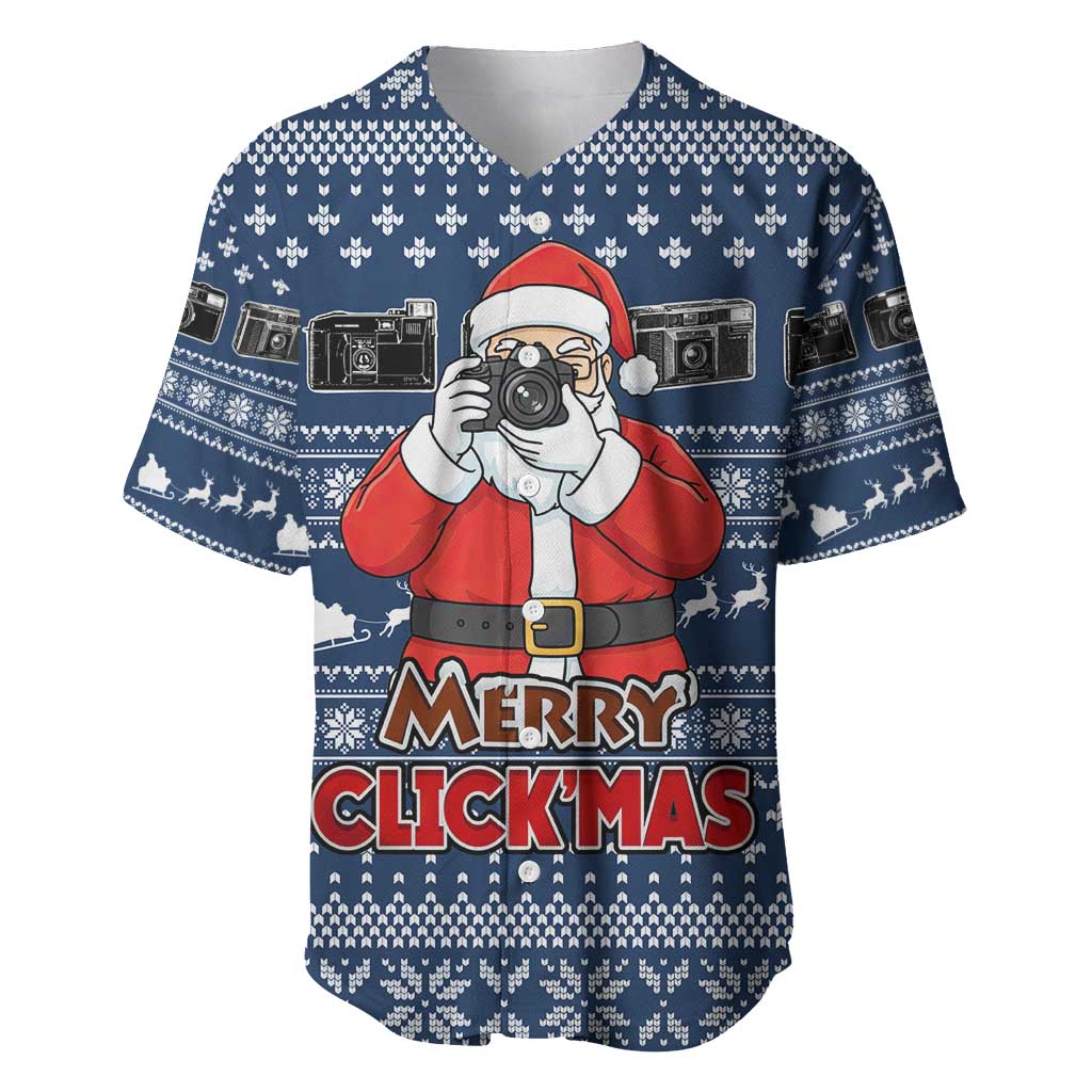 Merry Clickmas Christmas Baseball Jersey Xmas Holiday Patterns - Wonder Print Shop