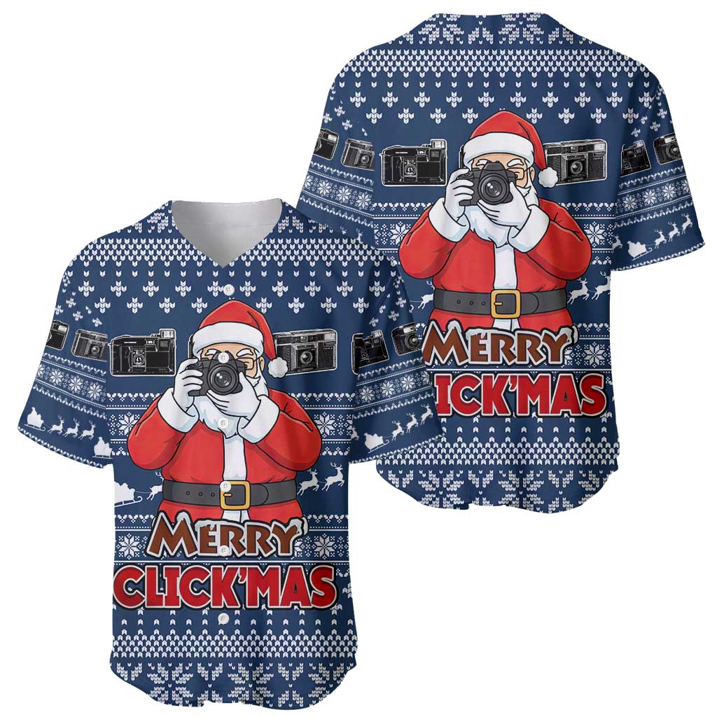 Merry Clickmas Christmas Baseball Jersey Xmas Holiday Patterns - Wonder Print Shop