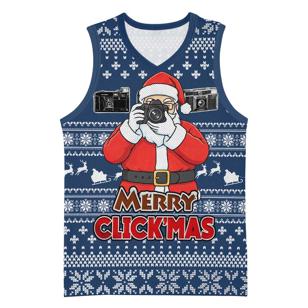 Merry Clickmas Christmas Basketball Jersey Xmas Holiday Patterns - Wonder Print Shop