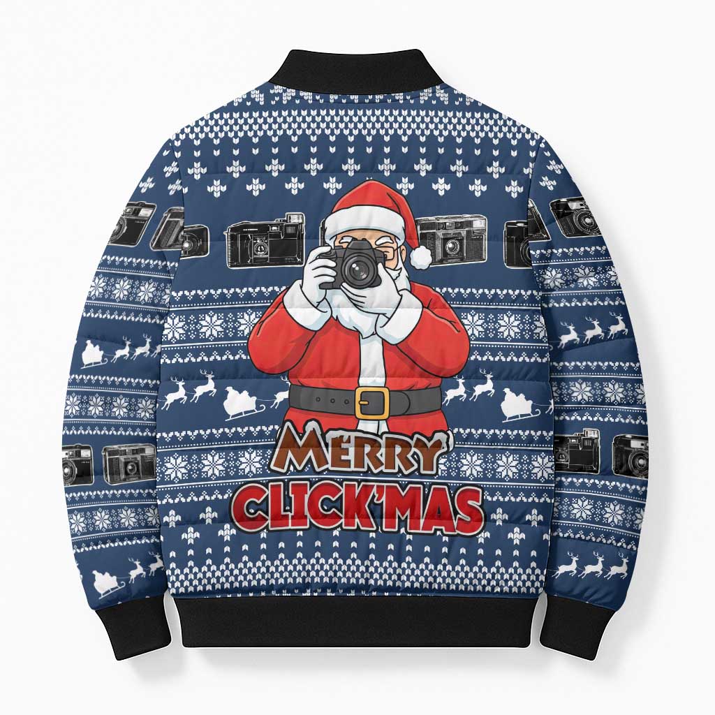 Merry Clickmas Christmas Bomber Puffer Jacket Xmas Holiday Patterns - Wonder Print Shop