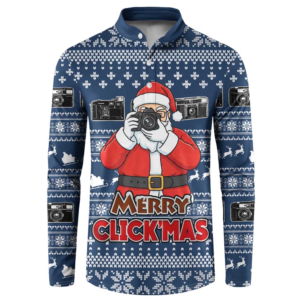 Merry Clickmas Christmas Button Sweatshirt Xmas Holiday Patterns - Wonder Print Shop