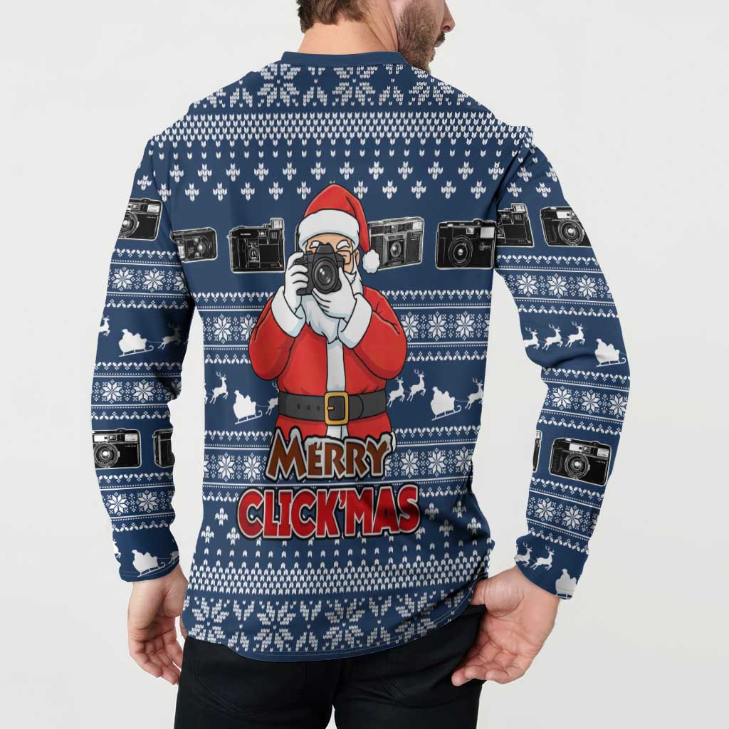 Merry Clickmas Christmas Button Sweatshirt Xmas Holiday Patterns - Wonder Print Shop