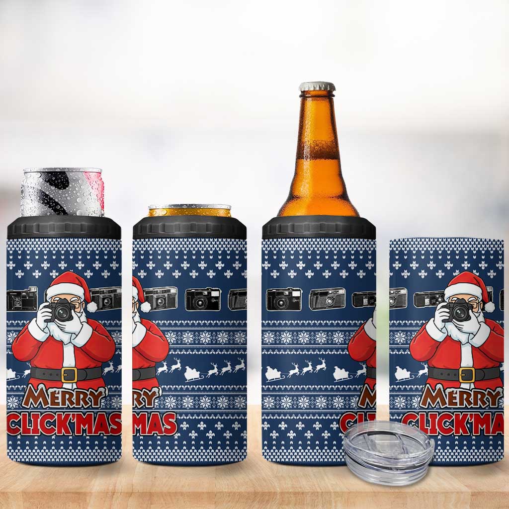 Merry Clickmas Christmas 4 in 1 Can Cooler Tumbler Xmas Holiday Patterns - Wonder Print Shop