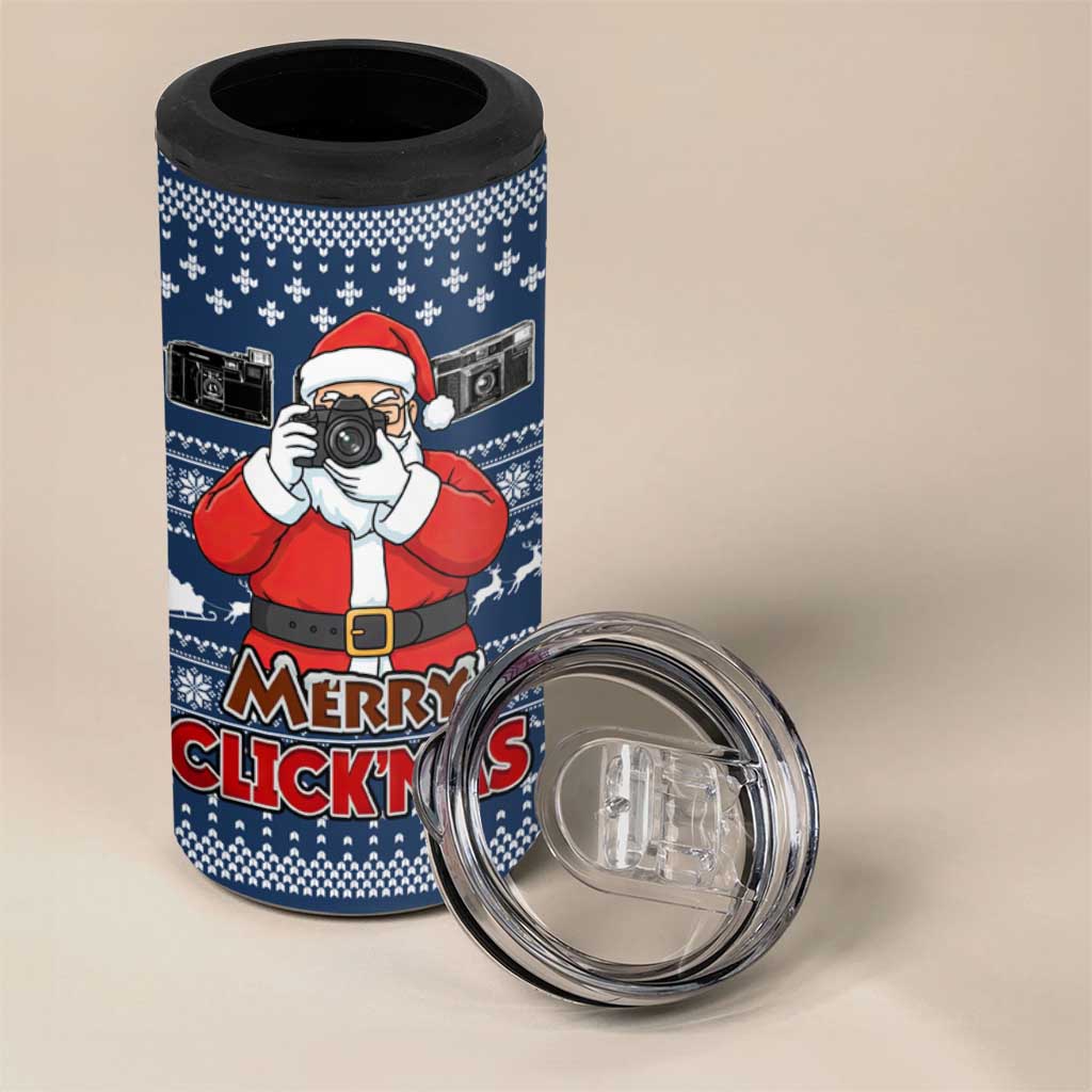 Merry Clickmas Christmas 4 in 1 Can Cooler Tumbler Xmas Holiday Patterns - Wonder Print Shop