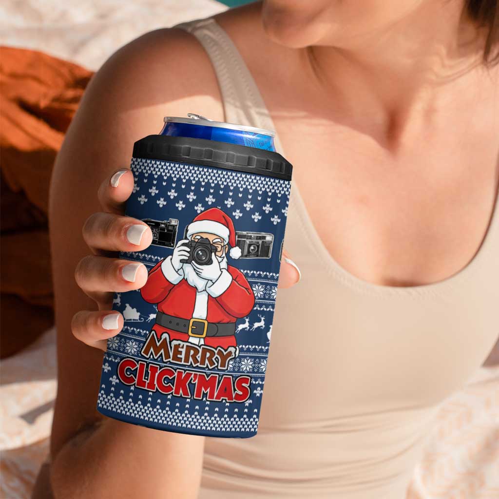 Merry Clickmas Christmas 4 in 1 Can Cooler Tumbler Xmas Holiday Patterns - Wonder Print Shop