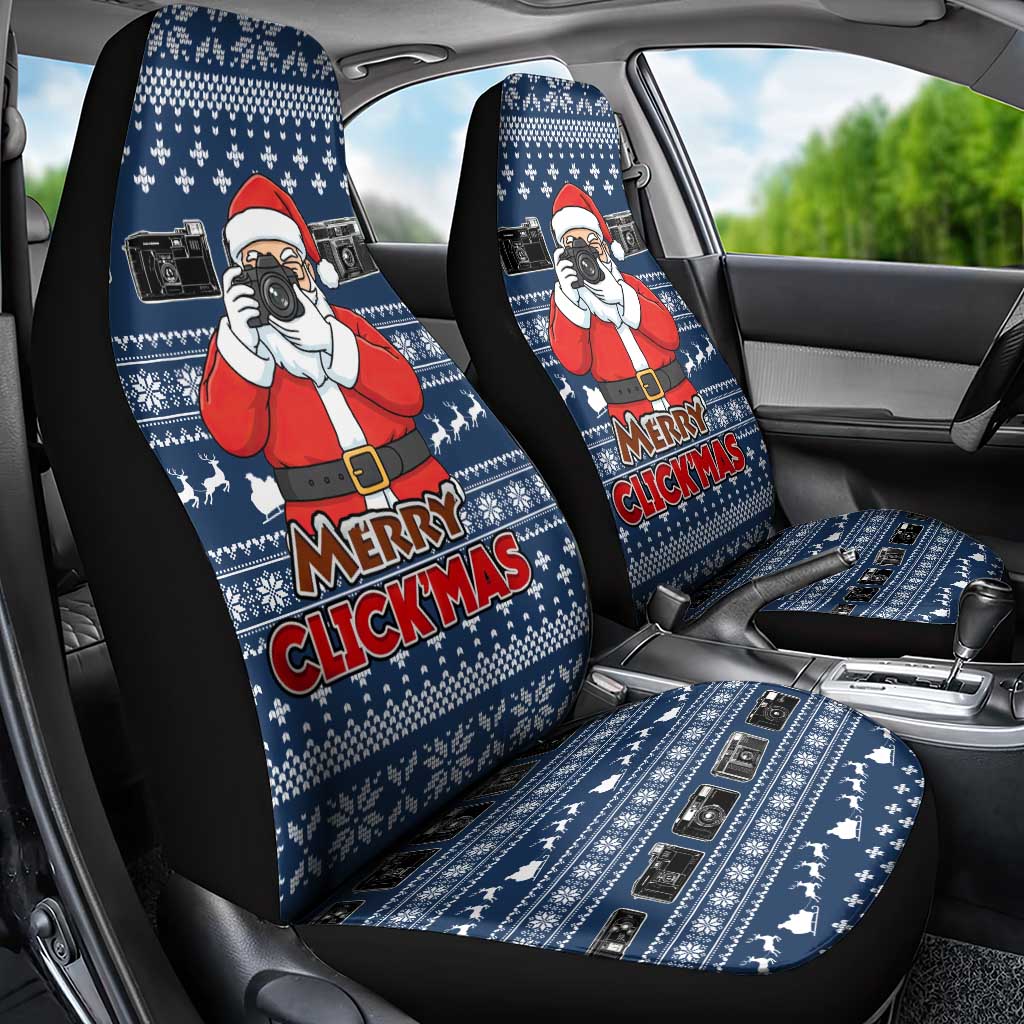 Merry Clickmas Christmas Car Seat Cover Xmas Holiday Patterns - Wonder Print Shop