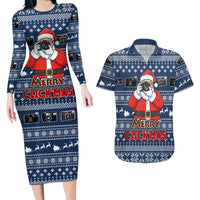 Merry Clickmas Christmas Couples Matching Long Sleeve Bodycon Dress and Hawaiian Shirt Xmas Holiday Patterns - Wonder Print Shop