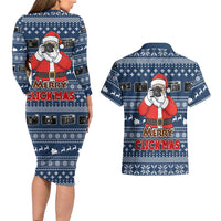 Merry Clickmas Christmas Couples Matching Long Sleeve Bodycon Dress and Hawaiian Shirt Xmas Holiday Patterns - Wonder Print Shop