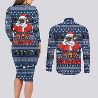 Merry Clickmas Christmas Couples Matching Long Sleeve Bodycon Dress and Long Sleeve Button Shirt Xmas Holiday Patterns - Wonder Print Shop
