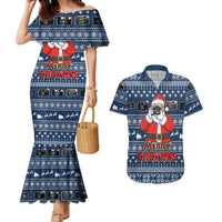 Merry Clickmas Christmas Couples Matching Mermaid Dress and Hawaiian Shirt Xmas Holiday Patterns - Wonder Print Shop