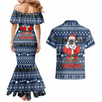 Merry Clickmas Christmas Couples Matching Mermaid Dress and Hawaiian Shirt Xmas Holiday Patterns - Wonder Print Shop