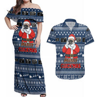 Merry Clickmas Christmas Couples Matching Off Shoulder Maxi Dress and Hawaiian Shirt Xmas Holiday Patterns - Wonder Print Shop