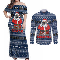 Merry Clickmas Christmas Couples Matching Off Shoulder Maxi Dress and Long Sleeve Button Shirt Xmas Holiday Patterns - Wonder Print Shop