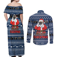 Merry Clickmas Christmas Couples Matching Off Shoulder Maxi Dress and Long Sleeve Button Shirt Xmas Holiday Patterns - Wonder Print Shop